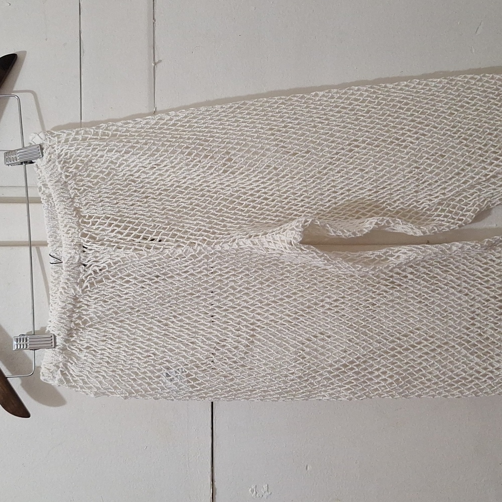 NWT ZARA Oyster White Crochet Pants - Picture 10 of 12